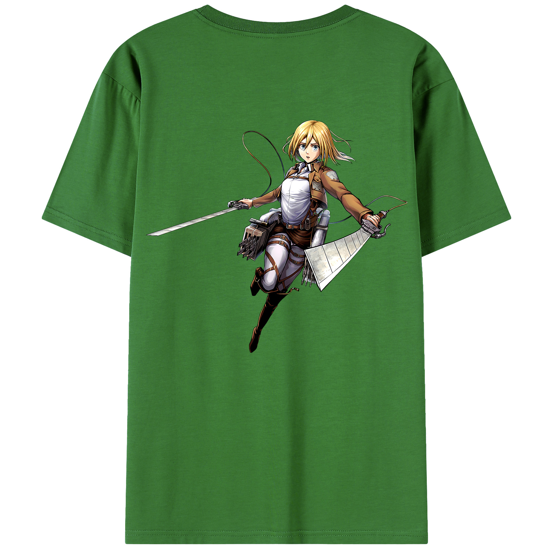 （画像用） 進撃の巨人 クリスタ·レンズ Attack on Titan Christa Lenz レディース半袖Tシャツ(バックプリント)